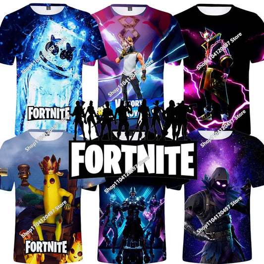 Christmas Fortnite 3D-T-Shirt, Battle-Royale-Streetwear für Kinder, Victory Game T-Shirt für Damen und Herren, Harajuku-Teenagerkleidung