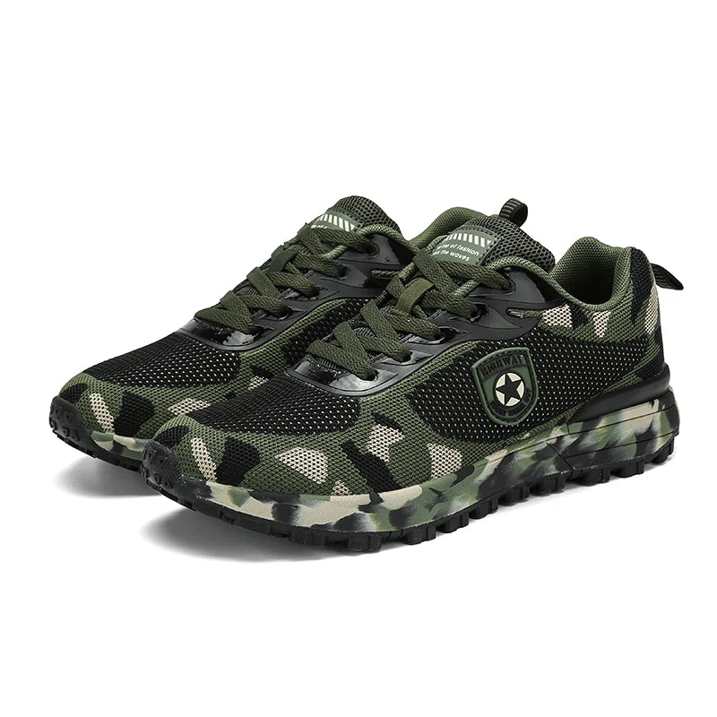 Men’s Camouflage Breathable Sports Shoes Comfortable Non-Slip Soft-Soled Shoes Suitable for Outdoor Activities
