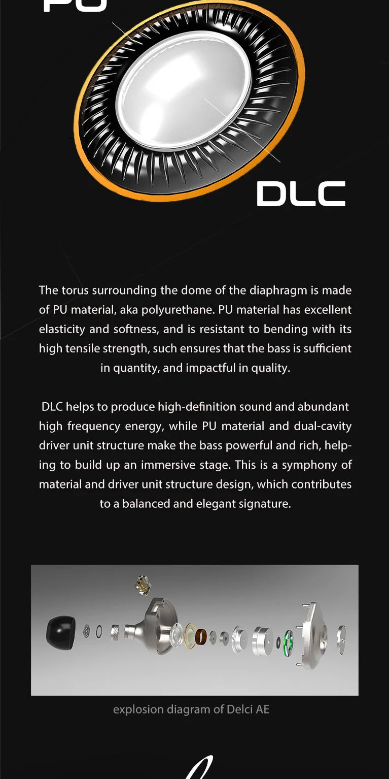 Kefine X ANELEARS Delci AE 10mm HiFi IEM Wired Earphones – DLC+PU Driver Dual Tuning In-Ear Monitors for Music & Gaming