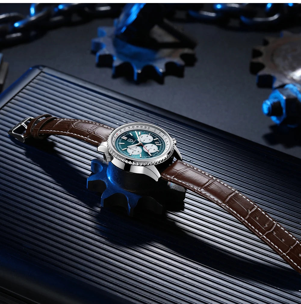 QINGXIYA Luxury Man Watch Quartz Waterproof Luminous Date Chronograph Leather Men Wristwatch Military Sports Men's Watches Reloj