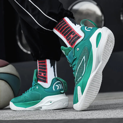 Men's Basketball Shoes Breathable Cushioning Non-Slip Wearable Runing Shoes Gym Training Athletic Basketball Sneakers for Men