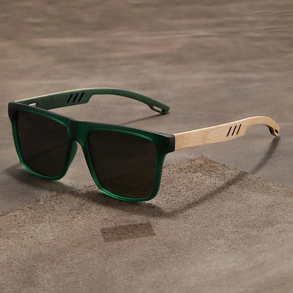 1/2pcs New Square Casual Sunglasses Wood Grain Spring Hinges UV400 Protection Unisex Outdoor Daily Eyewear