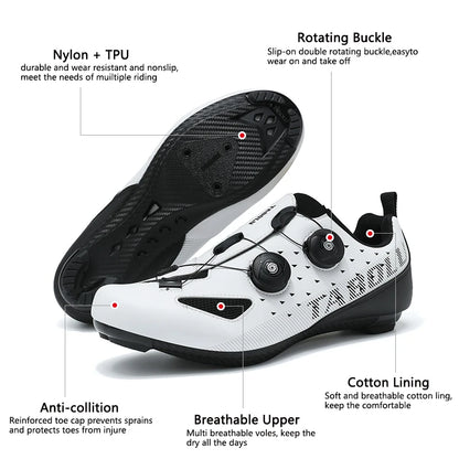 Road Cycling Shoes Flats Cleats Shoes Speed Cycling Sneaker Man Bike Shoes Women Self-Locking Non-slip Mountain Bicycle shoe spd
