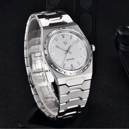 PAGANI DESIGN Men's Quartz Watches Ultra-Thin 7mm Series 37mm Sapphire Stainless Steel Waterproof Watches for Men TMI VJ21
