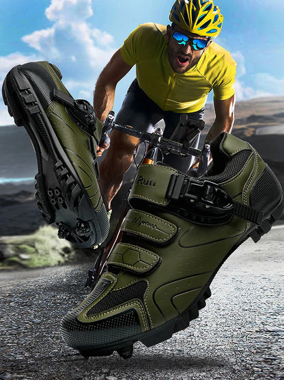 Spring 2025 MTB Cycling Shoes with Clamps for Men, Carbon Sports Shoes, Speed, Mountain Running, Mountain Bike Shoes