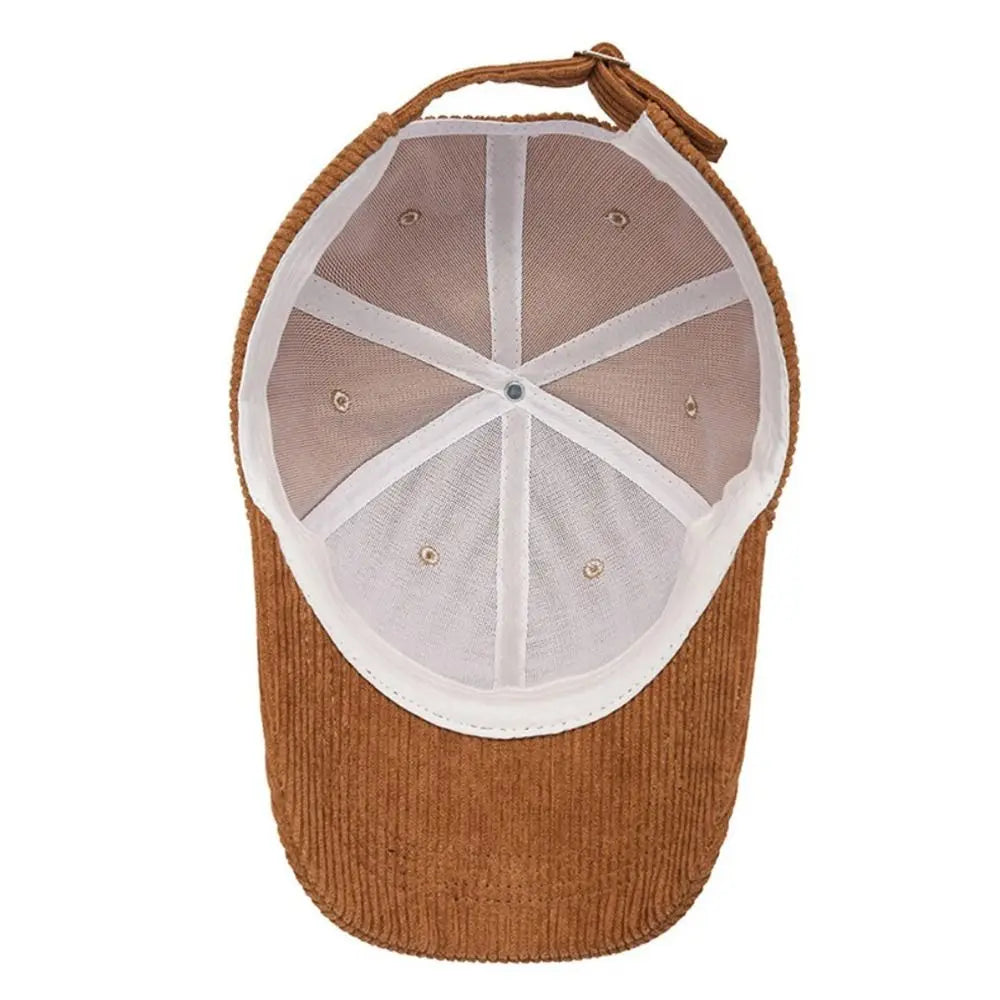 Unisex Corduroy Corduroy Baseball Cap Adjustable Sun Hat Hip Hop Cap Men