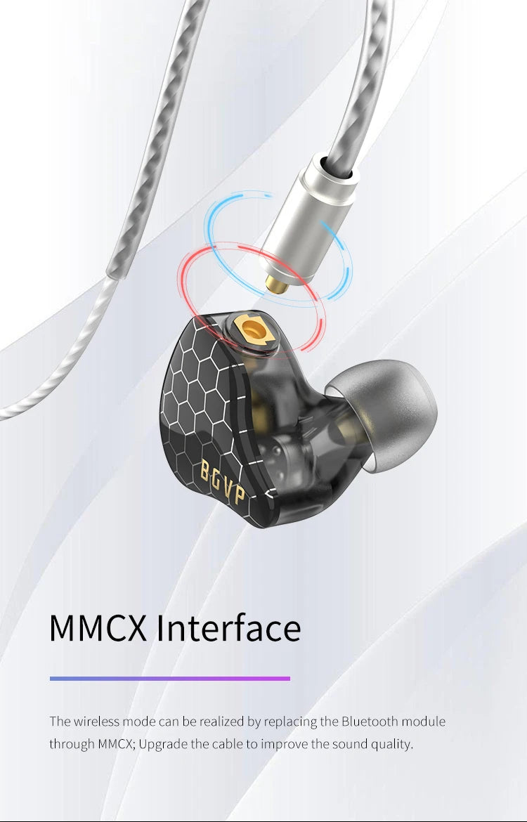 BGVP Scale 2DD In Ear Monitor Earphone 6D Sound Effects Gaming Headset HiFi Wired Headphones Bass Stereo Earpiece Music Earbuds