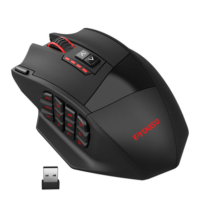 E-YOOSO RGB USB 2.4G laidinė žaidimų pelė X-33, 16000DPI, 18 programuojamų mygtukų, foninis apšvietimas, tinkama staliniam kompiuteriui, nešiojamajam kompiuteriui ir PC