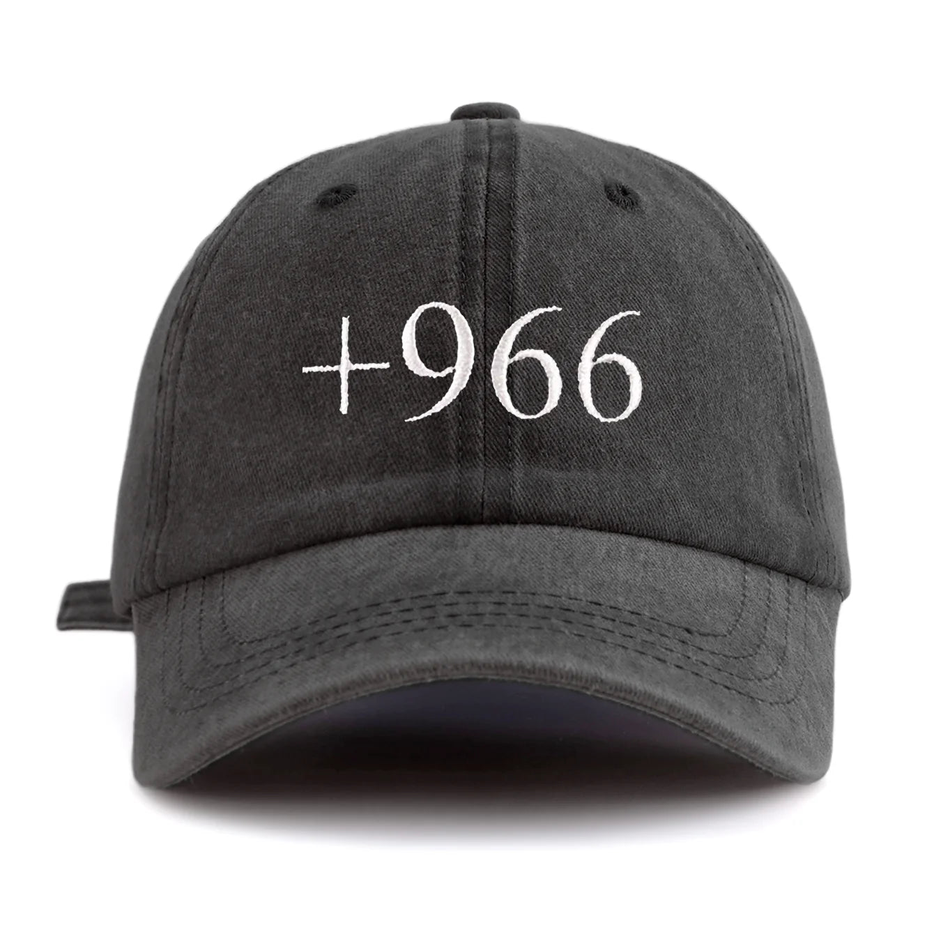 1pc +966 Embroidery Washed Baseball Cap for Adults,  Minimalist Retro Style Casual Soft Adjustable Dad Hat, Perfect As Gift