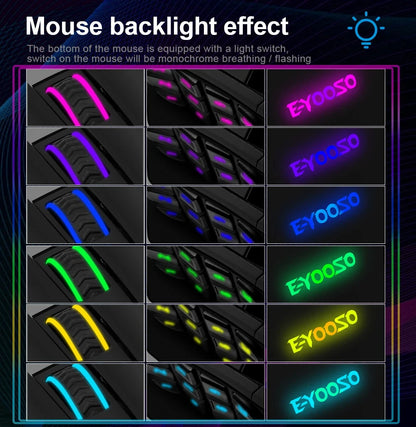 E-YOOSO RGB USB 2.4G laidinė žaidimų pelė X-33, 16000DPI, 18 programuojamų mygtukų, foninis apšvietimas, tinkama staliniam kompiuteriui, nešiojamajam kompiuteriui ir PC