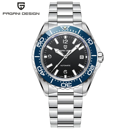 Pagani Design Top Brand New Men's Mechanical Watch Luxury Sapphire Stainless Steel 100m Waterproof Ceramic Bezel Automatic Watch