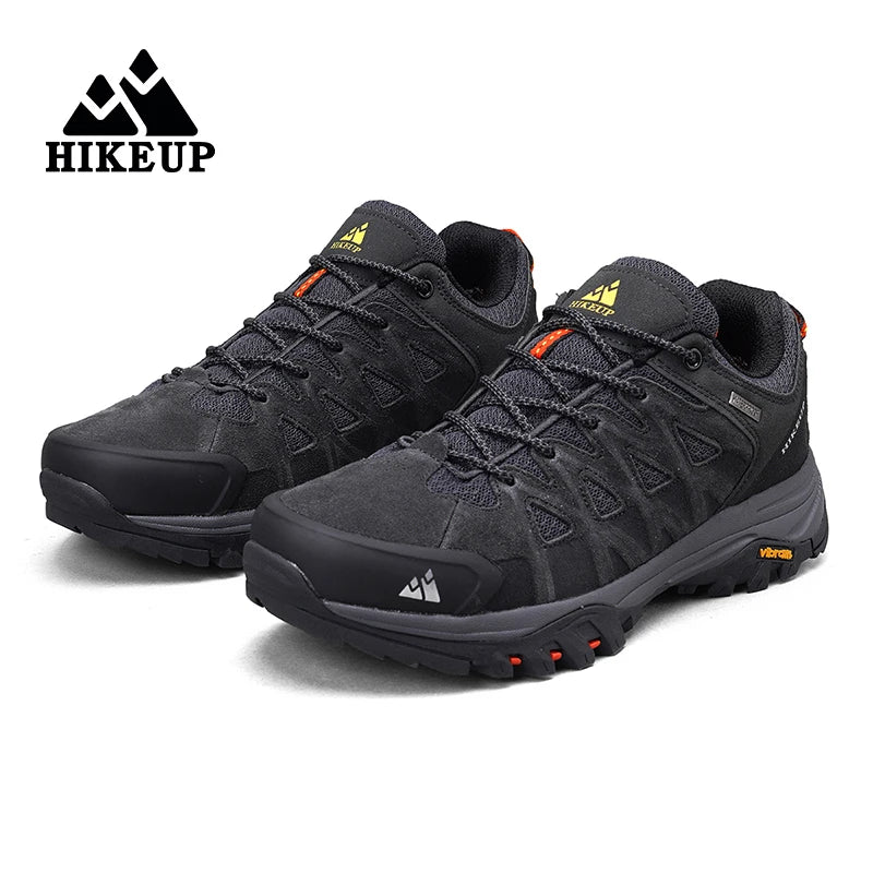 HIKEUP New Arrival Men's Hiking Shoes Breathable Lace Up Trekking Male Cushioning Outdoor Climbing Tourism Sneakers for Men
