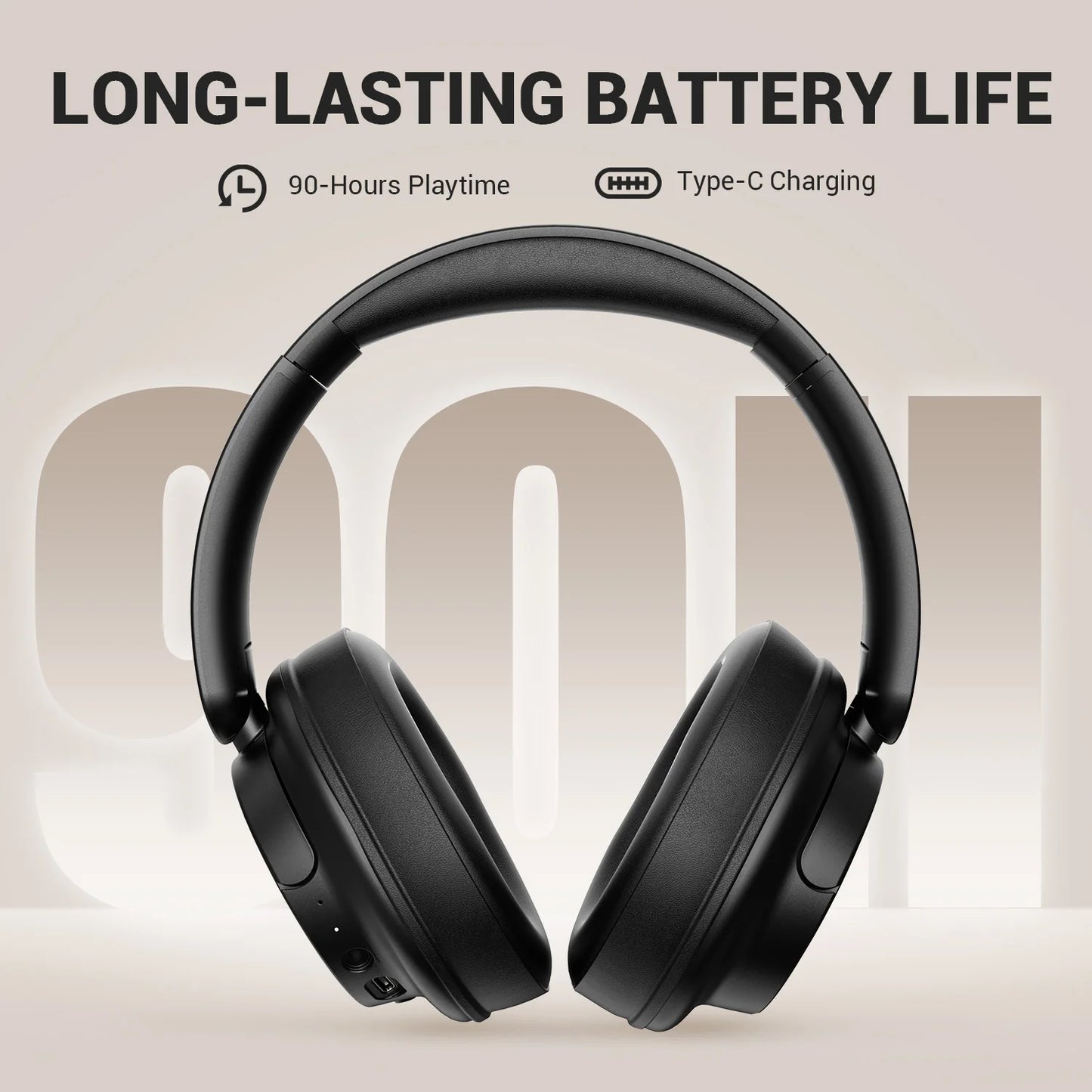 Oneodio Wireless Bluetooth 5.3 Headphones Bass/Pop Mode Over Ear Headset With Microphone Foldable Headphones 90H Playtime AAC