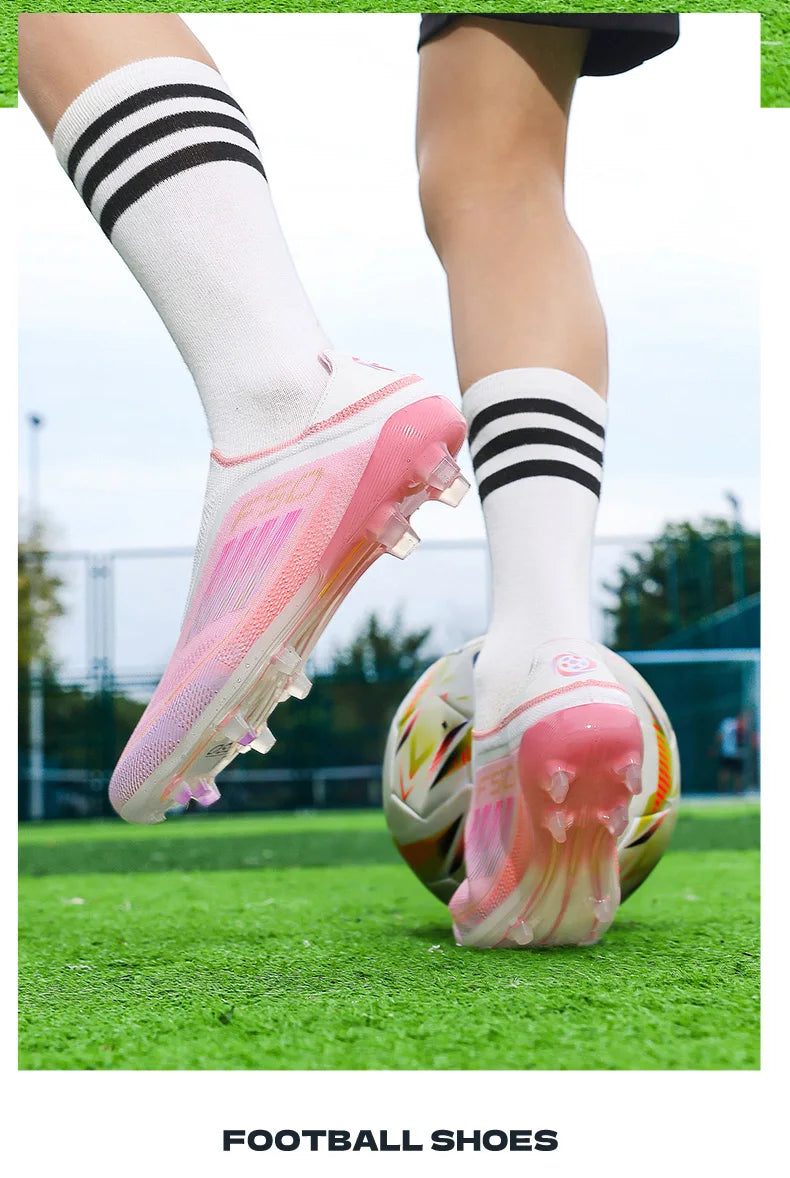 Men's Football Boots Futsal Ultralight Soccer Shoes Training TF Match Long Spikes Breathable Indoor Sneakers Cleats Drop Shipping