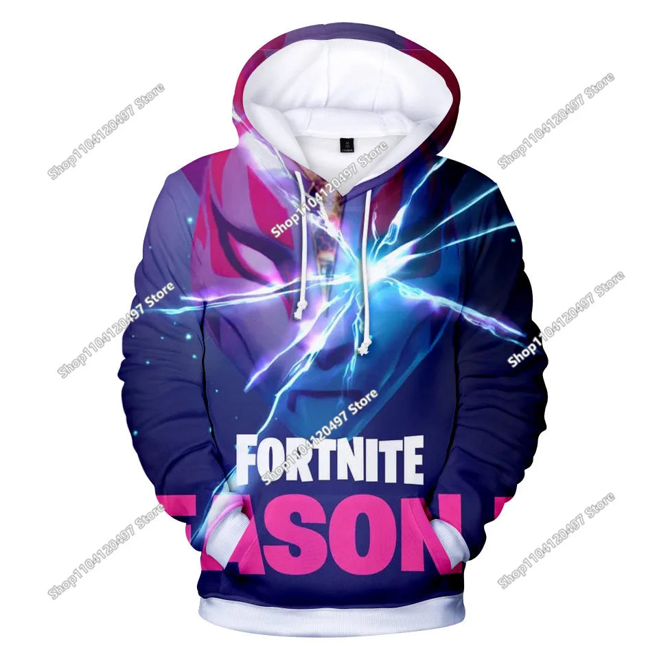 Fortnite-Cosplay-Sweatshirt, 3D-bedruckter Unisex-Gaming-Hoodie, lässige Anime-Kawaii-Jacke, Kinderkleidung, Geschenke