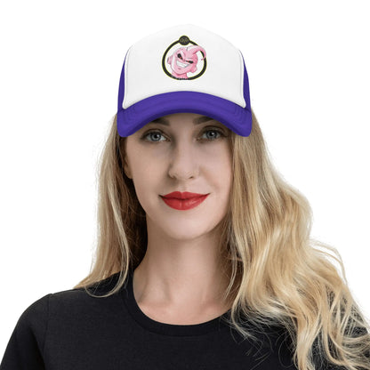 Dragon Ball  Kid Buu Trucker Cap Unisex  Hats Sun Caps Trucker Cap Adjustable Polyester Mesh Baseball Cap Summer