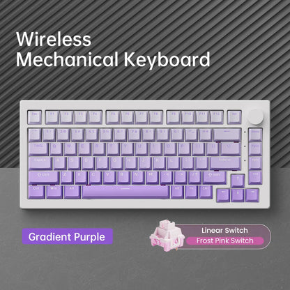 Tastiera meccanica gaming personalizzata Akko 5075 V3 75% ANSI-US con manopola del volume, hot-swappable, RGB, USB Type-C/2.4g e BT5.0 tri-mode