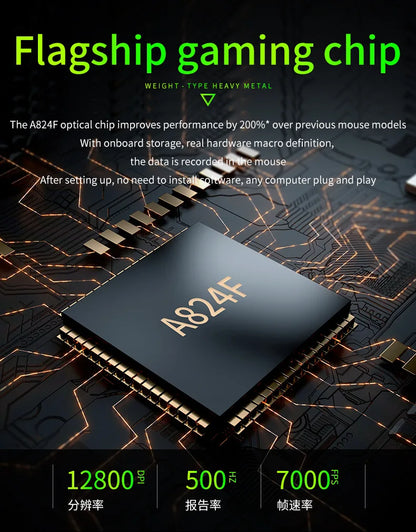 Mechanical Metal Gaming Mouse Wired Ergonomic RGB Backlit Game Mouse 12800 DPI Optical USB Mause Computer Mouse For Desktop PC