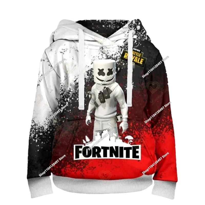 Neues Fortnite 3D-digital bedrucktes Kapuzensweatshirt für Kinder – modischer, trendiger Casual-Pullover, Geburtstagsgeschenk