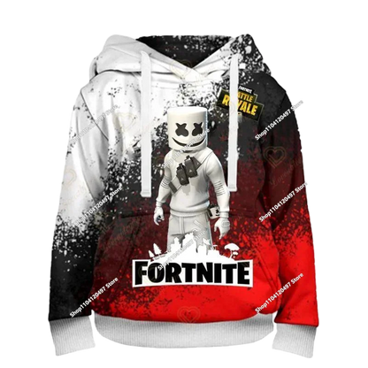 Neues Fortnite 3D-digital bedrucktes Kapuzensweatshirt für Kinder – modischer, trendiger Casual-Pullover, Geburtstagsgeschenk