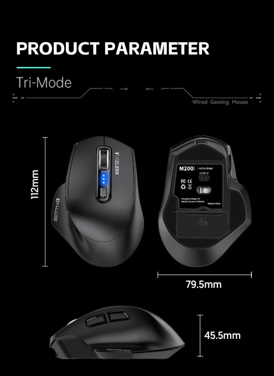 Mouse USB cablato con retroilluminazione RGB, silenzioso, ergonomico e DPI regolabile per desktop, laptop, PC, ufficio, gaming, casa e uso quotidiano al lavoro