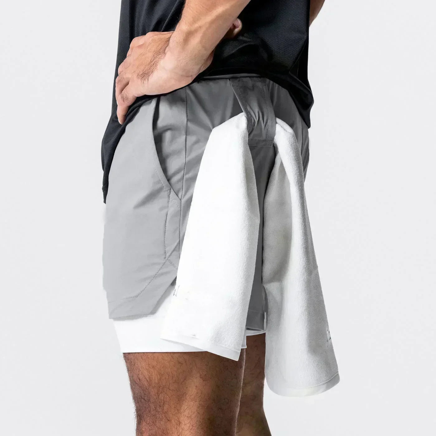 Dragon Ball Men's Shorts Double Layer 2-in-1 Pants Broly Japanese Anime Summer and Autumn Fake Two-piece Fitness Gym Sweatpants