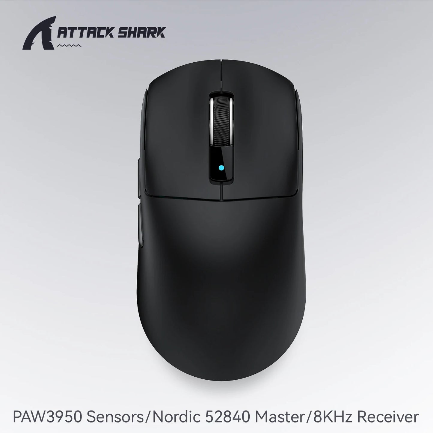 Mouse gaming wireless ATTACK SHARK R6 PAW3950MAX, polling 8Khz, ultraleggero 39g, MCU Nordic 52840, microswitch ottici Omron