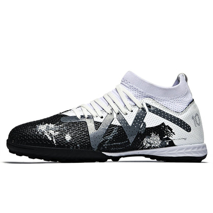 TF Turf Soccer Shoes PU Fabric Breathable Upper Rubber Sole Wear Resistant Anti Slip Men Women Kids Youth Training Sneakers