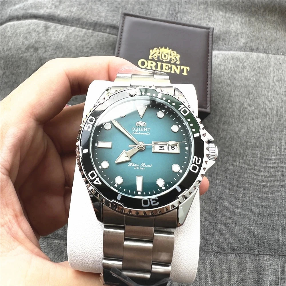 Orient Automatic Diver Watch Men 200M Waterproof Multi-Color Dial Stainless Steel Wristwatch