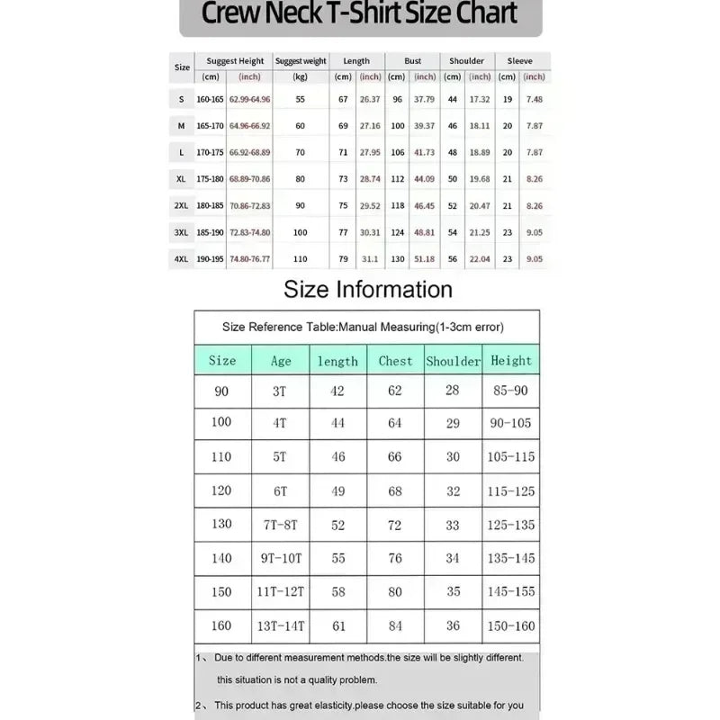 Dragon Ball Men's and Women's T-shirt Son Goku Anime Loose Oversize Tee Summer Spring Boy's Short Sleeves Parent-child Outfits