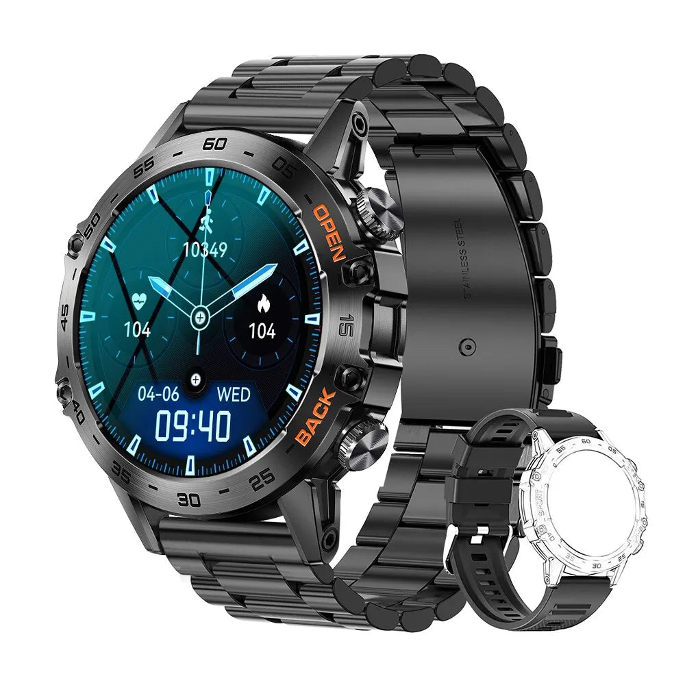 MEVADEN Steel 1.39 inch Men Luxury Smart Watch Bluetooth Call Sport Fitness Tracker Health Monitor Smartwatch for Male MD52