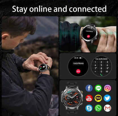 2026 TANK Ultra New 1400mAh Big Battery Smart Watch Men GPS path Sport Flashlight BT Call Waterproof Outdoor Military Smartwatch