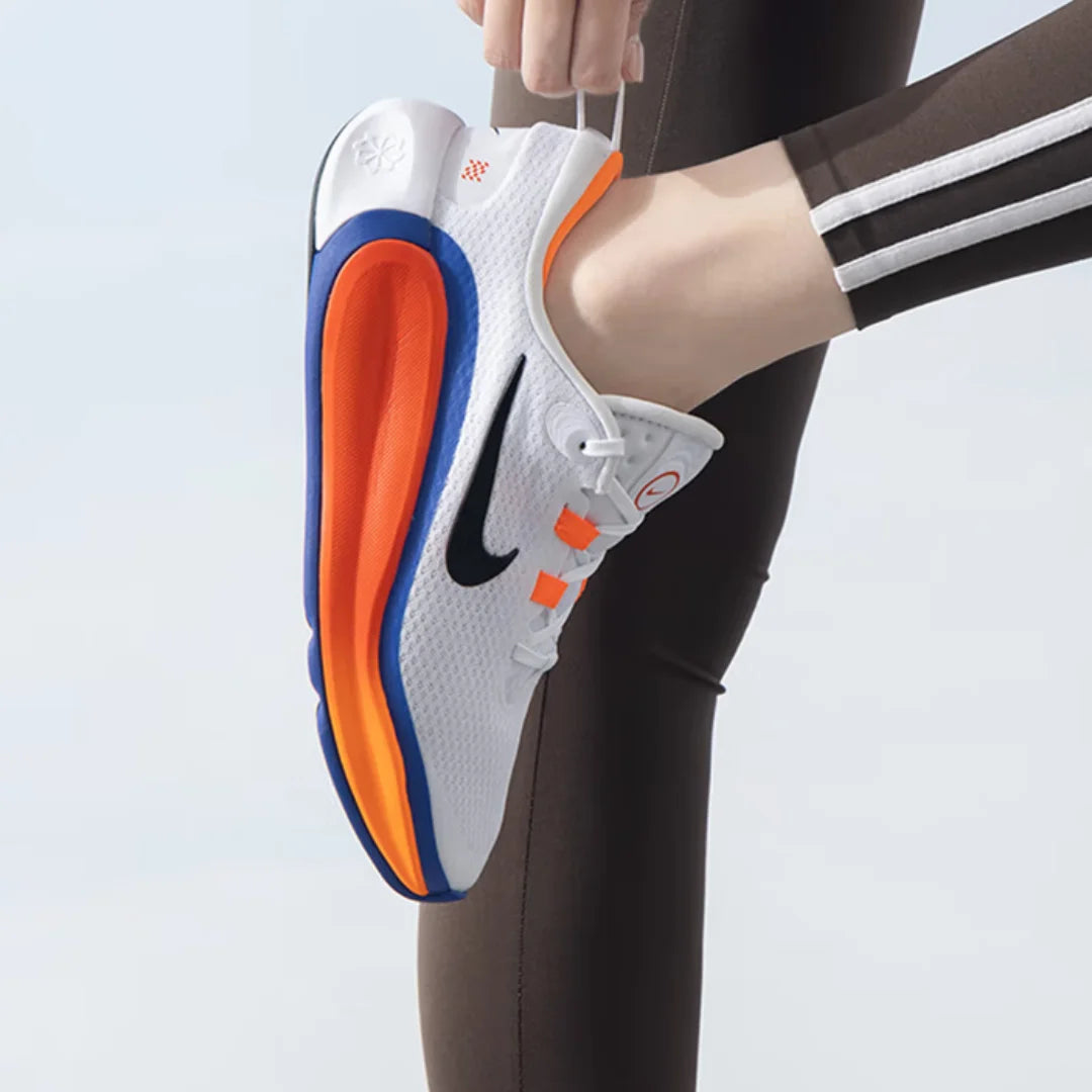 Nike's New Model of Rebounding Cushioning Foam Sole Lightweight Comfortable Training Running Shoes for Women, Infinity Flow, Durable with Strong Support, Minimalist Style Outdoor Sports Running Shoes, Clean White with Eye-Cat