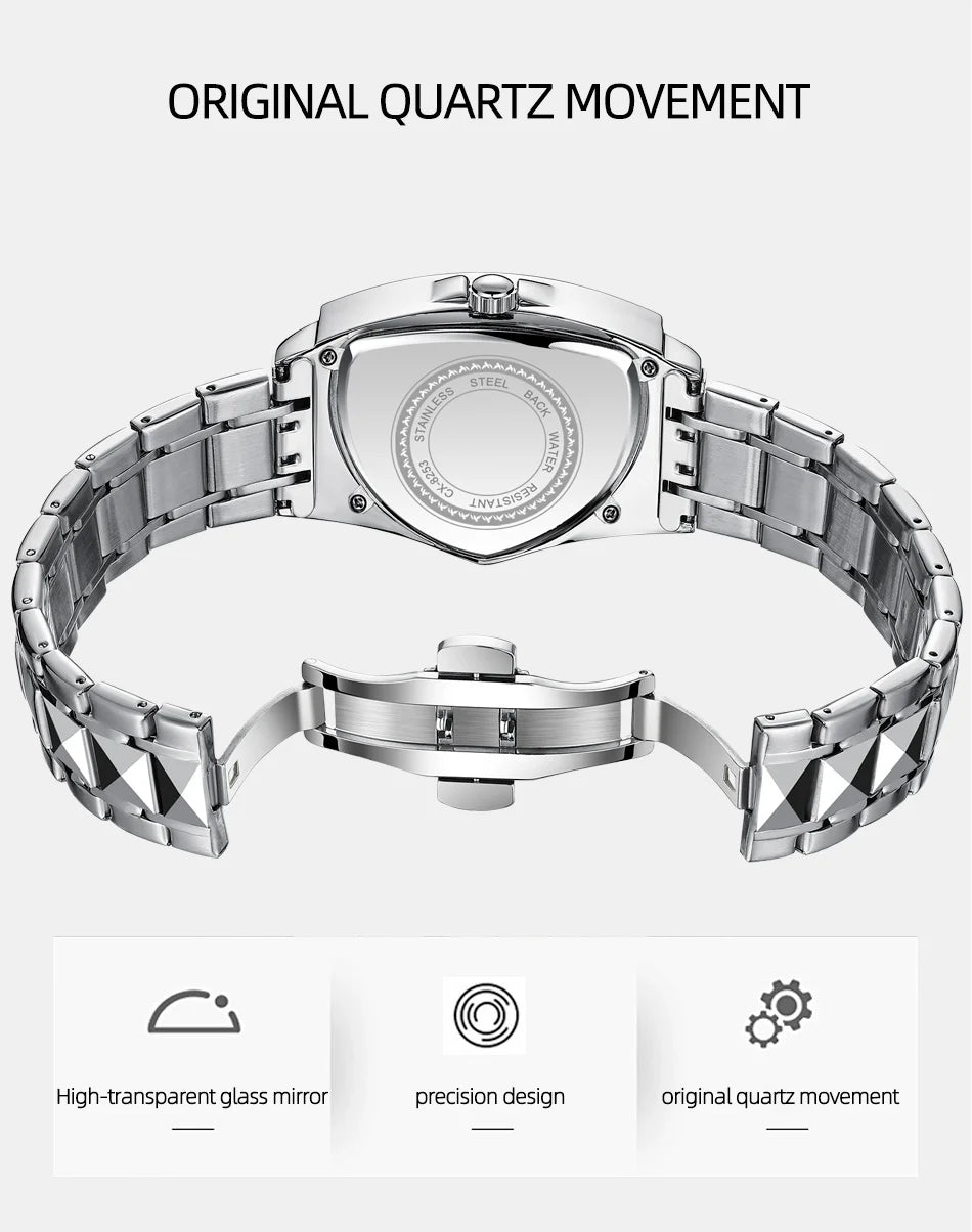 CHENXI Fashion Men's Watch Quartz Wristwatch Casual Hollow Triangle Watch Luxury Men's Gift Clock  Relojes Para
