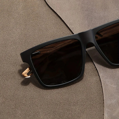 1/2pcs New Square Casual Sunglasses Wood Grain Spring Hinges UV400 Protection Unisex Outdoor Daily Eyewear