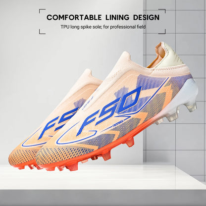 AG/FG Soccer Cleats for Men Women Kids Youth PU Fabric Upper TPU Sole Non-Slip Wear-Resistant for Natural Grass Sports Pitch Training
