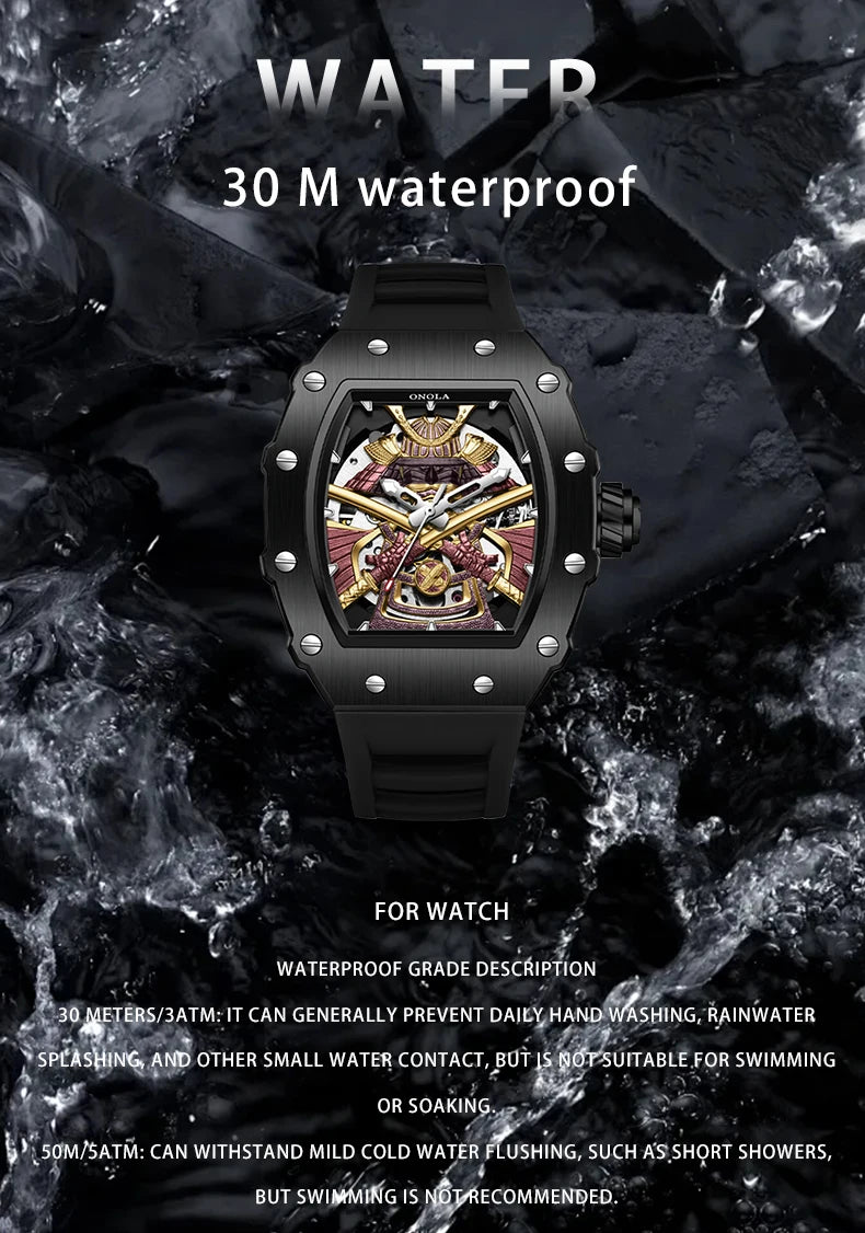 ONOLA Men Automatic Watch Luxury Brand Fashion Luminous Waterproof Mechanical Watches Men Military Sports Watches Gifts for Men