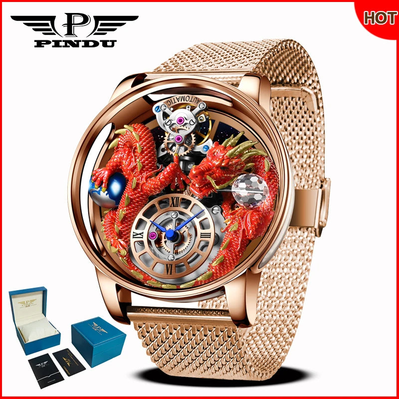 PINDU Design 2025 NEW Men Watch Diamond TourbillionTop Brand Luxury Astronomia Quartz Watch Men sapphire glass waterproof Watch