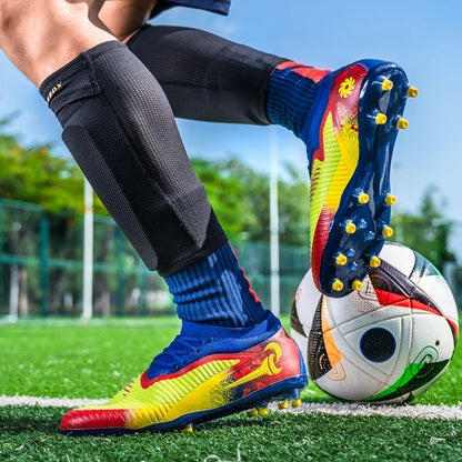 New Men Football Boots Outdoor Sport Boys Long Spikes Non Slip Breathable Match Training Cleats Soccer Shoes Adult Comfortable