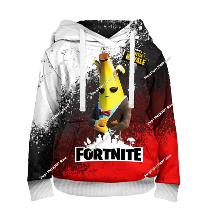 Neues Fortnite 3D-digital bedrucktes Kapuzensweatshirt für Kinder – modischer, trendiger Casual-Pullover, Geburtstagsgeschenk