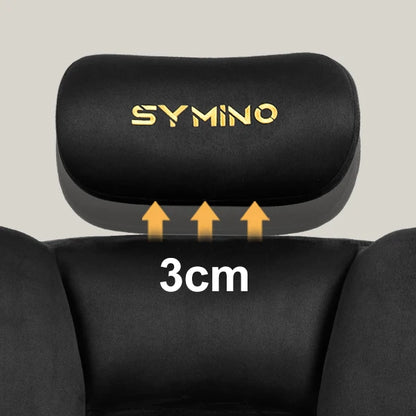 Symino Gaming Chair, Faux Suede Sofa-Style Office Chair with Footstool Height-Adjustable Office Chair, 130kg Capacity