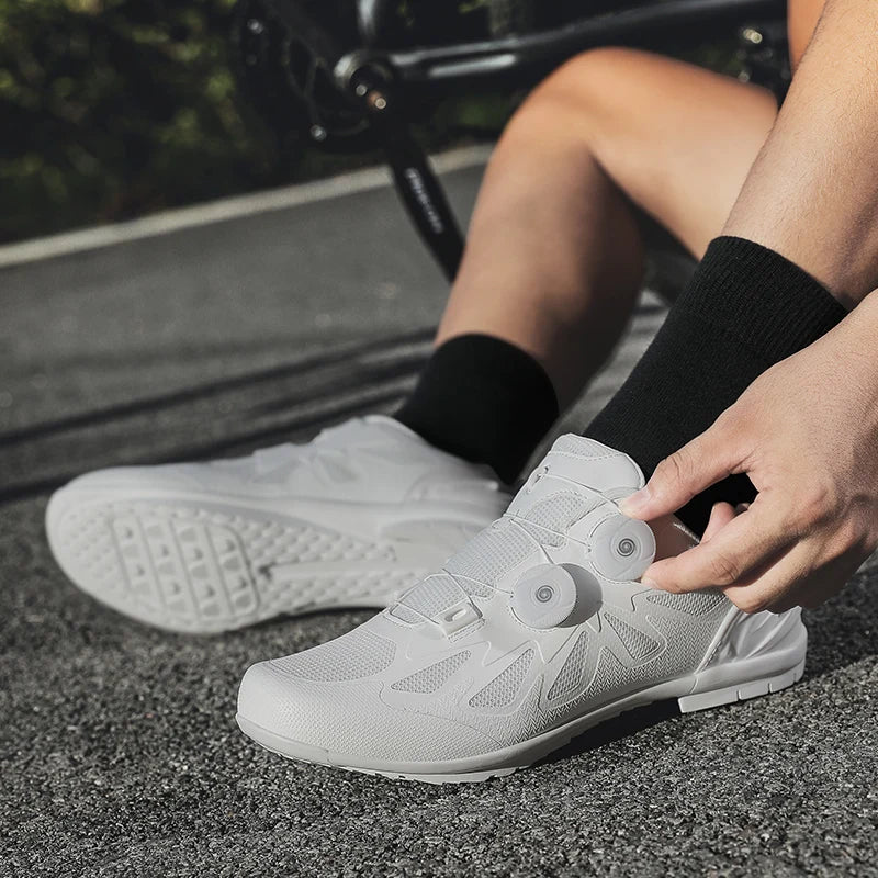 Men's Non-Locking Mountain Bike Shoes Without Cleats Road Bicycle RB Speed Non-Cleat Cycling Shoes Sneakers Flat Pedal MTB Women