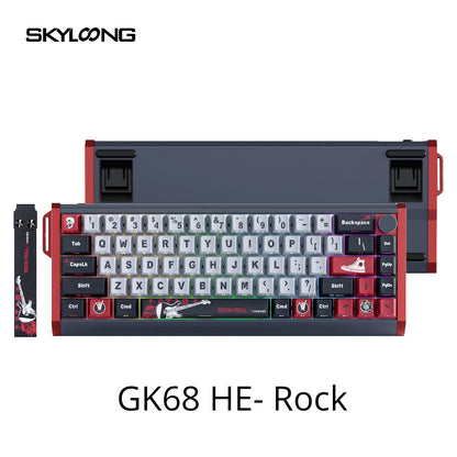 Tastiera magnetica SKYLOONG GK61/GK68 HE con case in alluminio, 8000hz, RT0.01mm, Rapid Trigger, keycap PBT, retroilluminazione RGB, tastiera gaming cablata