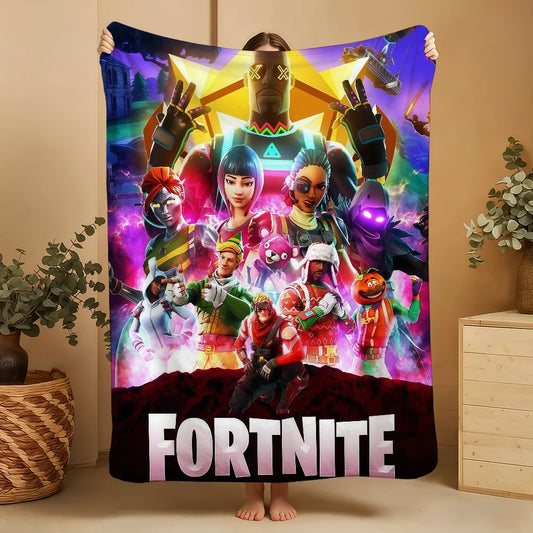 Superkuschelige Plüsch-Kuscheldecke fürs Wohnzimmer F-FORTNITES-ES, Spielzimmer, Sofa, Couch, Kindergeburtstagsgeschenke