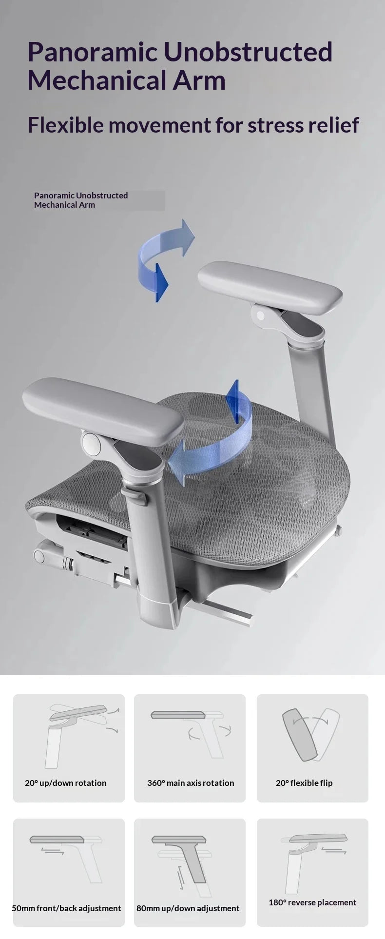 Ergonomischer Office-Mesh-Stuhl, moderner Executive-Computer- und Gaming-Stuhl, drehbar, rollbar und verstellbar