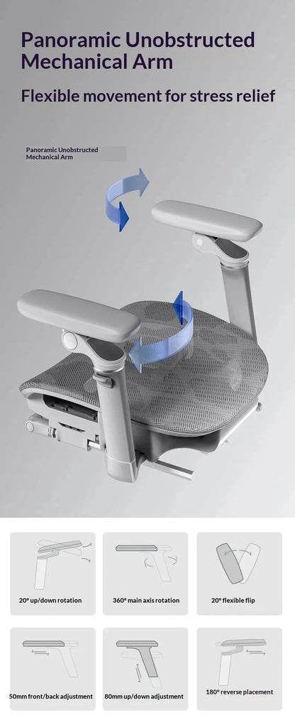 Ergonomischer Office-Mesh-Stuhl, moderner Executive-Computer- und Gaming-Stuhl, drehbar, rollbar und verstellbar
