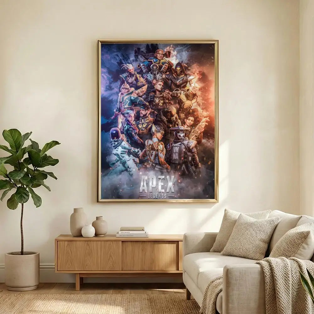 Apex Legends Poster HD Waterproof Self-Adhesive Wall Art with Multi-Scene Compatibility