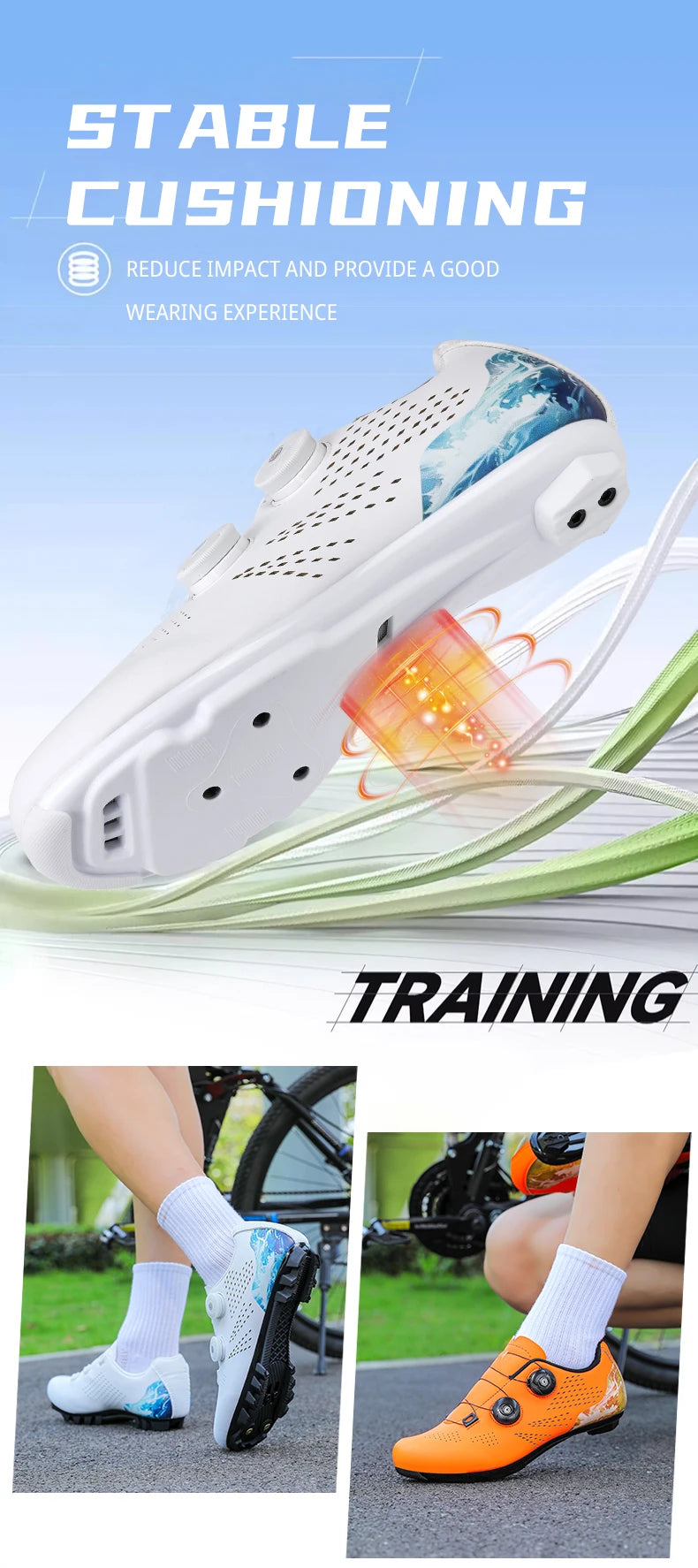 Professioanal Men Road Cycling Sneakers Bike Shoes SPD MTB Sole Flat Racing Speed Trail Mountain Bicycle Footwear Pedal Sports