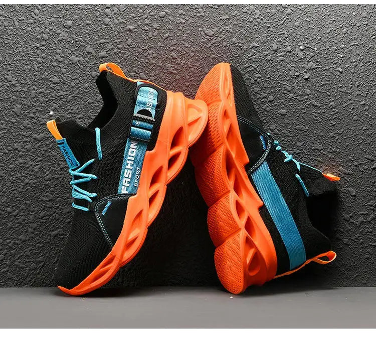 Zapatillas deportivas casual moradas de moda en oferta para mujer y hombre, calzado running con suela tipo blade, talla grande 48, ligeras y transpirables, zapatillas deportivas de malla para hombre