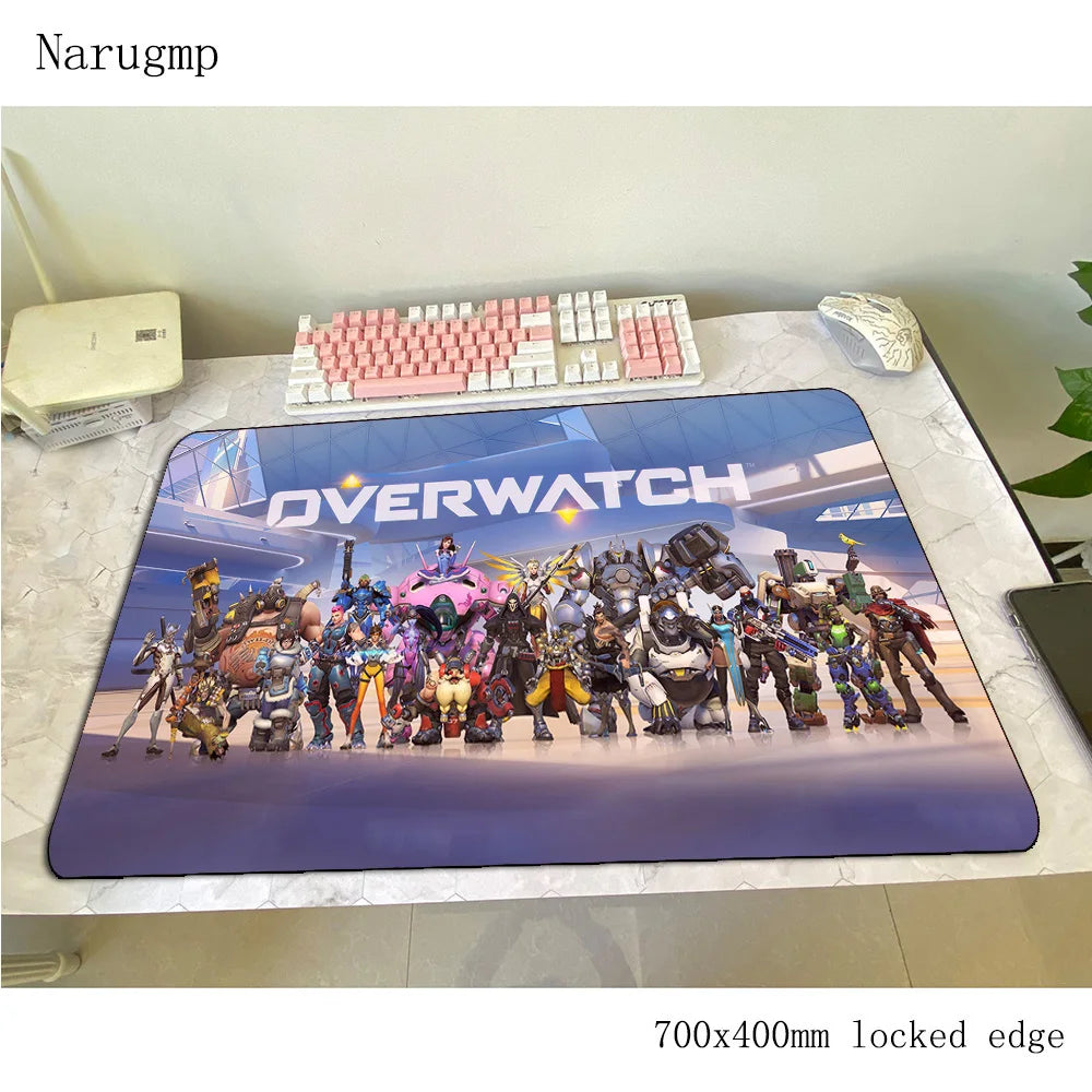 Tappetino mouse Overwatch 700x400x3mm, tappetino gaming anime con personalità per ufficio e notebook, tappetino da scrivania, regalo per ragazzo, pad mouse per giochi PC gamer